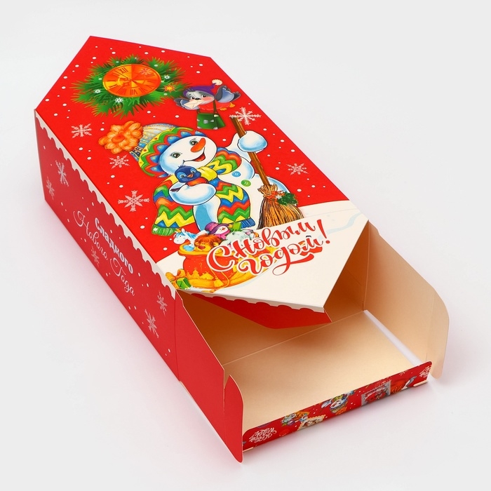 Новый год. Подарочная коробка - конфета новогодняя складная «Добра и веселья», 18 х 28 х 10 см. Новый год. Подарочная коробка - конфета новогодняя складная «Добра и веселья», 18 х 28 х 10 см.