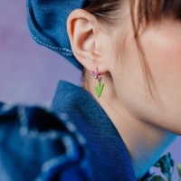 Серьги эмаль «Цветы», цветные Серьги эмаль «Цветы», цветные