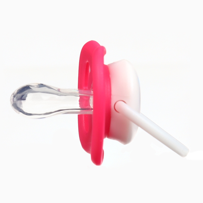 Набор: Соска - пустышка с держателем &laquo;Слоник&raquo;, анатомическая +6 мес, цвет розовый