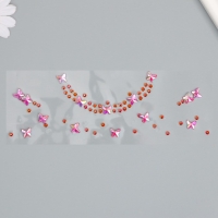 Наклейка пластик стразы "Чокер с бабочками и стразами" МИКС 11,6х18 см