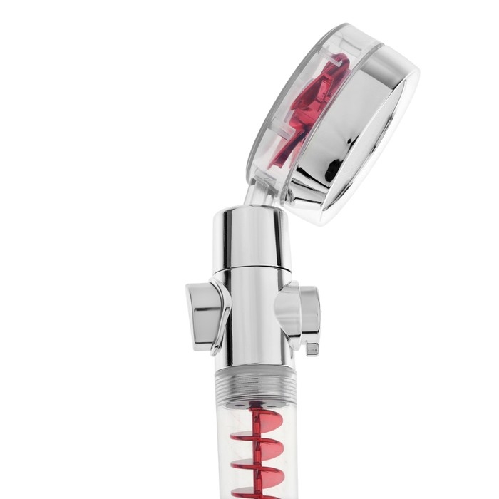 Лейка для душа ZEIN Z4088, микроточки, кнопка Лейка для душа ZEIN Z4088, микроточки, кнопка "стоп", вентилятор, спираль, красный/хром