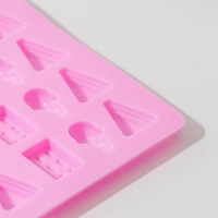 Форма для мармелада &laquo;Сладкоежка&raquo;, силикон, 19,5&times;13,6&times;1 см, 45 ячеек, цвет МИКС