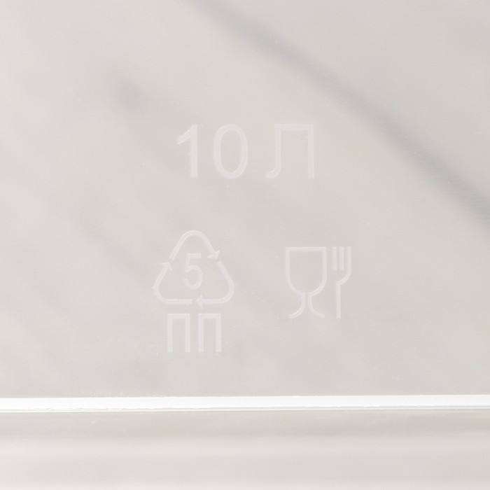 Контейнер для хранения с крышкой Доляна, 10 л, 35,5&times;23,5&times;19 см, цвет бежевый