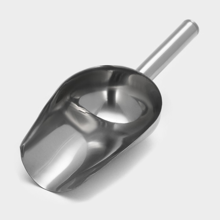 Совок из нержавеющей стали для льда и сыпучих продуктов, 260 мл, 24&times;9 см, цвет хромированный