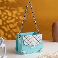 Кашпо деревянное 15,5х10х12 см "Сумочка", тиффани пастель-серебро Кашпо деревянное 15,5х10х12 см "Сумочка", тиффани пастель-серебро