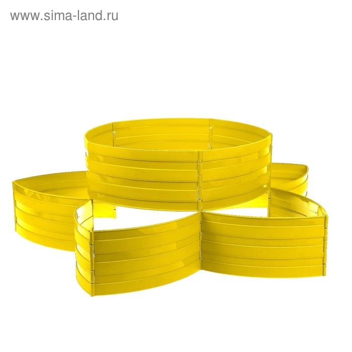 Клумба пластиковая, 15 &times; 540 см, 18 секций, жёлтая, &laquo;Конструктор&raquo;