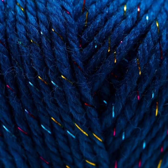 Пряжа 70% акрил, 30% шёлк "Softy Shine" 50 гр 85 м цвет 34 тёмно-синяя