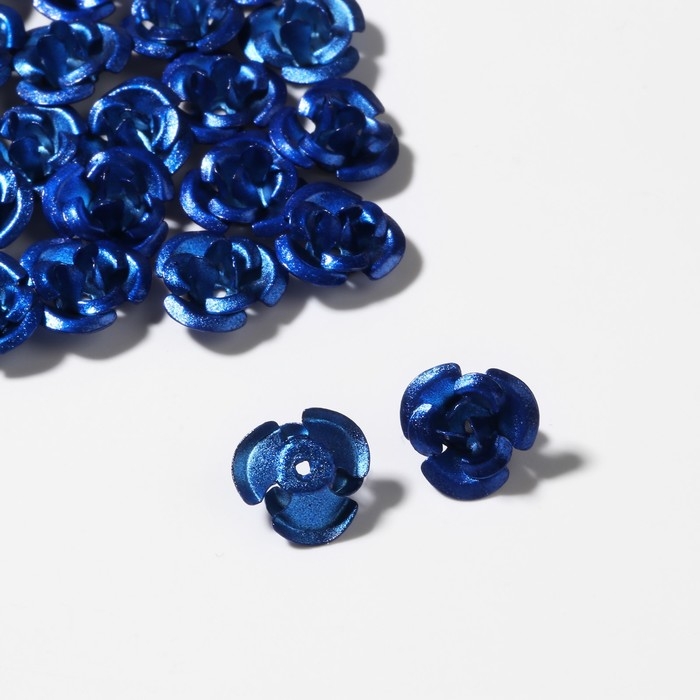 Бусина &laquo;Розочка&raquo;, 12 мм, (набор 30 шт.),цвет тёмно-синий