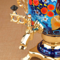 Набор «Птица на синем», жёлудь, 3 предмета, самовар 3 л, заварочный чайник 0,7 л, поднос Набор «Птица на синем», жёлудь, 3 предмета, самовар 3 л, заварочный чайник 0,7 л, поднос