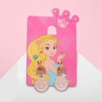 Клипсы детские &laquo;Выбражулька&raquo; лапки, цвет бело-розовый в золоте