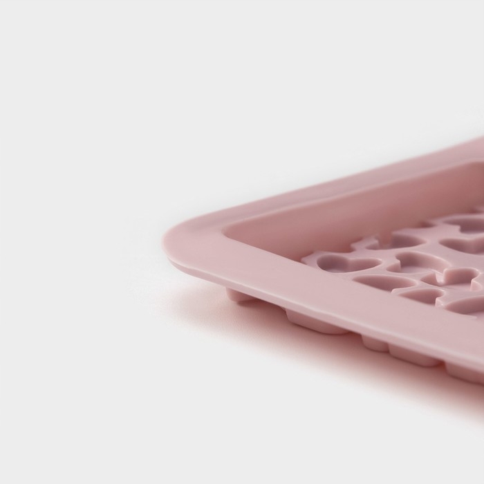 Форма для шоколада Доляна &laquo;Шоколадное ассорти&raquo;, силикон, 20&times;15 см, 9 ячеек, цвет розовый