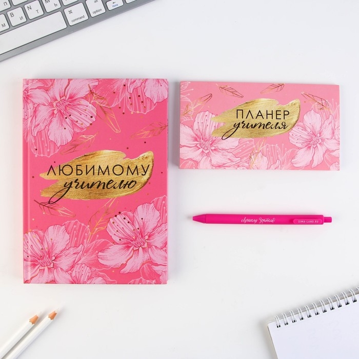 Набор &laquo;Лучший учитель&raquo;: ежедневник А5 160 листов, планинг 50 листов и ручка пластик