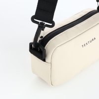 Сумка женская на молнии, TEXTURA, маленький размер, длинный ремень, цвет бежевый