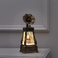 Светодиодная фигура &laquo;Граммофон с Дедом Морозом&raquo; 11 &times; 28 &times; 11 см, пластик, батарейки ААх3 (не в комплекте), USB, свечение тёплое белое