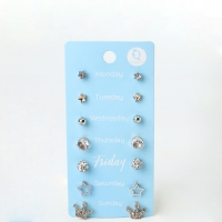 Пусеты 7 пар &laquo;На каждый день&raquo; набор принцесса, цвет МИКС