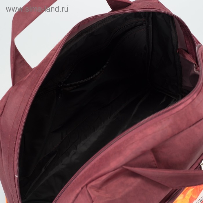 Чемодан малый 20" с сумкой, отдел на молнии, наружный карман, с расширением, цвет бордовый