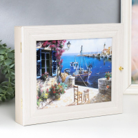 Ключница "Домик у причала" молочный дуб 26х31 см МИКС