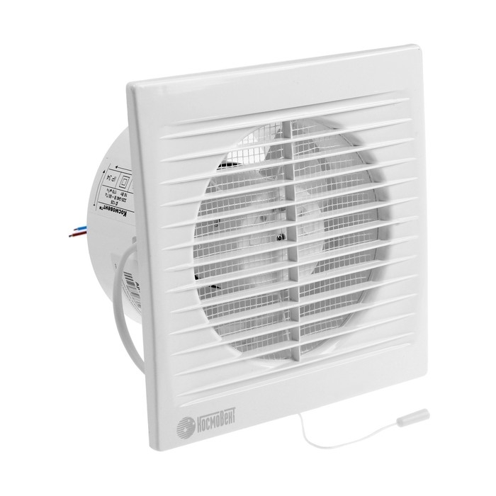 Вентилятор вытяжной "КосмоВент" В125ВК, d=125 мм, 12 Вт, 40 дБ, 188 м&sup3;/ч, с выключателем