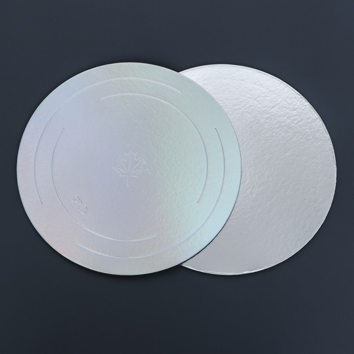 Подложка усиленная, 26 см, серебро-перламутр, 3,2 мм