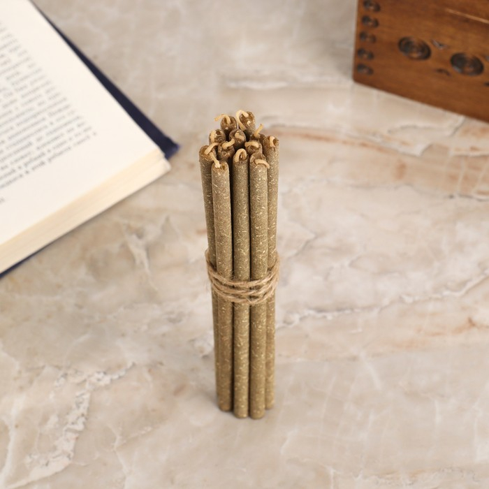 Свеча магическая медовая с полынью и зверобоем от зависти и сплетен &laquo;Молвинец&raquo;, 12 штук