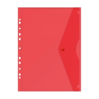 Набор папок-конвертов на кнопке 5 штук, А4, 180 мкм, Calligrata Office, прозрачная, перфорация по длинной стороне, МИКС