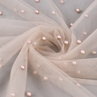 Сетка с бусинами, 150 см, 1 &plusmn; 0,2 м, цвет бежевый