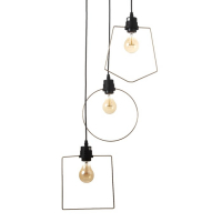 Светильник ЭкономСвет "Фиори" 3x40Вт E27 черный-золото 42х42х78 см.