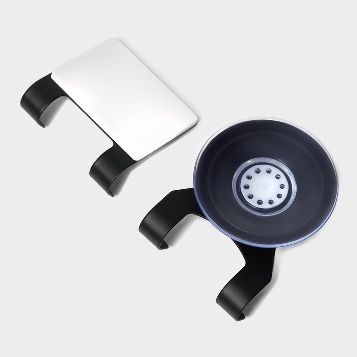 Водосгон из нержавеющей стали с комплектом держателей Raccoon, 25&times;16 см, цвет чёрный