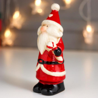 Сувенир керамика "Дедушка Мороз красный кафтан, с конфетой" 13,7х5х5,4 см