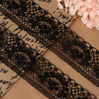 Кружево капроновое, 35 мм &times; 10 &plusmn; 1 м, цвет чёрный