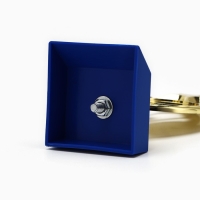 Наградная фигура &laquo;Звезда с человеком&raquo;, подставка пластик синяя, 15 х 6,3 х 6,3 см.