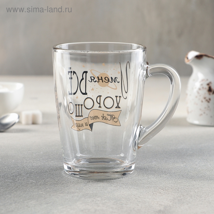 Кружка стеклянная &laquo;Пожелания&raquo;, 300 мл, рисунок МИКС