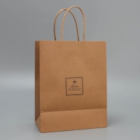 Пакет подарочный крафтовый, упаковка, &laquo;С любовью&raquo;, MS 18 х 23 х 10 см