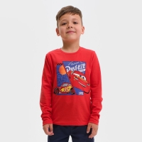 Футболка с длинным рукавом "Тачки", Disney, рост 110-116, красный