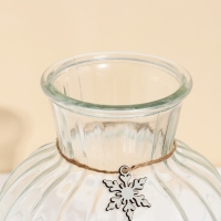 Ваза для цветов, новогодняя &laquo;Снежинка&raquo;, на Новый год 19,5 х 15,6 см