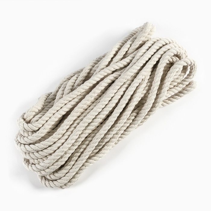 Канат хлопчатобумажный 12 мм (20 м) белый, Моток Канат хлопчатобумажный 12 мм (20 м) белый, Моток