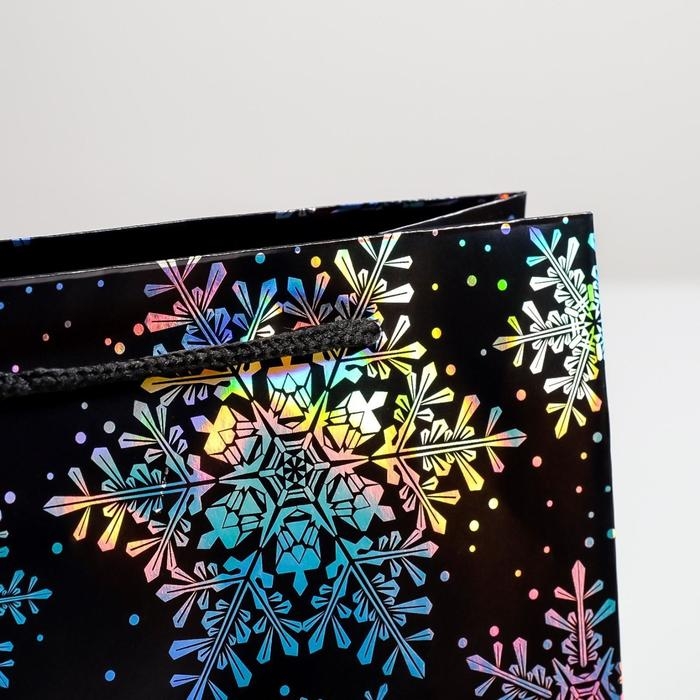 Пакет голография вертикальный &laquo;С Новым годом&raquo;, MS 23 х 18 х 10 см