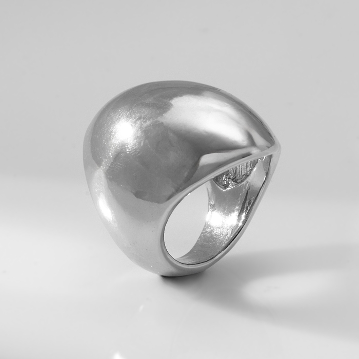Кольцо металл &laquo;Тренд&raquo; купол, цвет серебро, размер 18