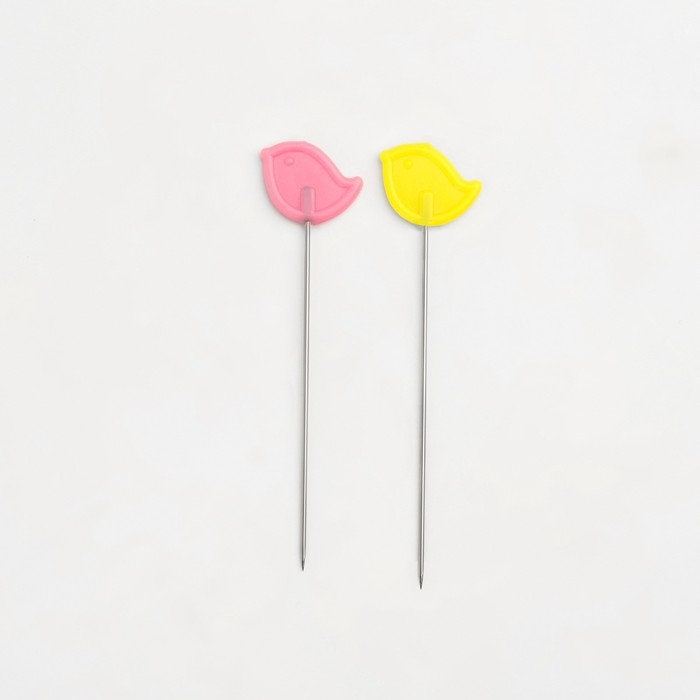 Булавки для квилтинга &laquo;Птичка&raquo;, 53 мм, 100 шт, цвет разноцветный