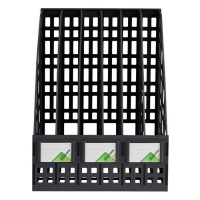 Лоток для бумаг cборный, вертикальный, 6 отделений, чёрный