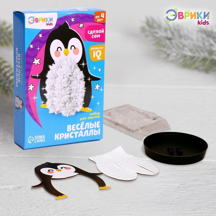 Набор для выращивания кристалла «Опыты. Веселые кристаллы», пингвин Набор для выращивания кристалла «Опыты. Веселые кристаллы», пингвин