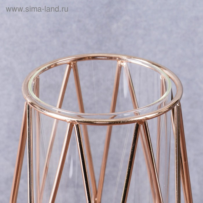 Ваза-флорариум "Ангстрем" фигурная, 10х21 см, золото