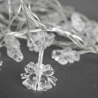 Гирлянда &laquo;Нить&raquo; 5 м с насадками &laquo;Два колокольчика&raquo;, IP20, прозрачная нить, 20 LED, свечение мульти (RG/RB), мигание, 220 В