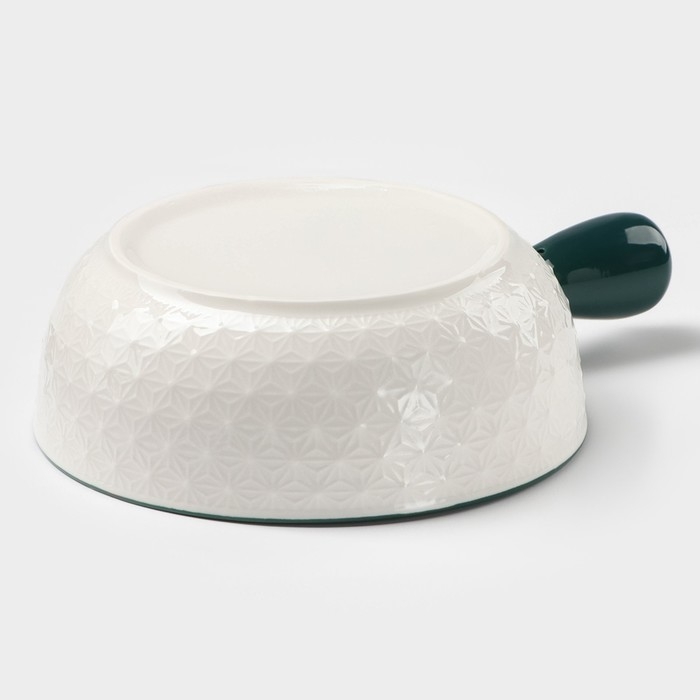 Кокотница керамическая &laquo;Цветы&raquo;, 550 мл, цвет белый