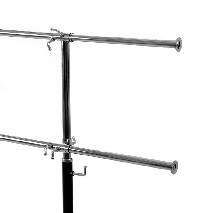 Вешало П-образное c двумя перекладинами 120-183×43×97-190 см, цвет чёрный Вешало П-образное c двумя перекладинами 120-183×43×97-190 см, цвет чёрный