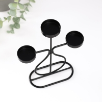 Подсвечник металл на 3 свечи "Бутылочка" d=4 см чёрный 15,5х6х21 см Подсвечник металл на 3 свечи "Бутылочка" d=4 см чёрный 15,5х6х21 см