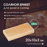 Кирпич из иранской горной соли, 20х10х3 см, цвет микс Кирпич из иранской горной соли, 20х10х3 см, цвет микс