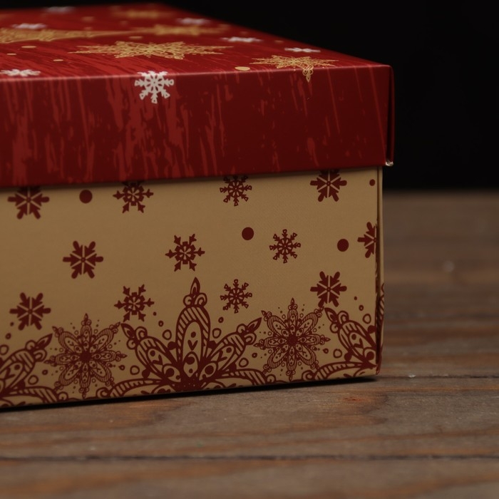 Новый год. Коробка подарочная новогодняя складная, крышка-дно, Новый год. Коробка подарочная новогодняя складная, крышка-дно,"Новогоняя ёлка" 30 х 20 х 9 см