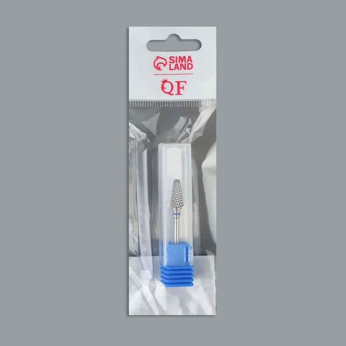 Фреза твердосплавная для маникюра &laquo;Конус&raquo;, средняя нарезка, 6 &times; 15 мм, в пластиковом футляре