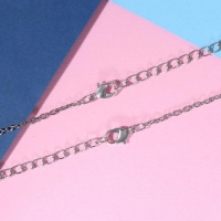 Кулоны на отрывной карточке &laquo;Неразлучники&raquo; сердце инь-янь, цвет чёрно-белый в серебре, 45 см